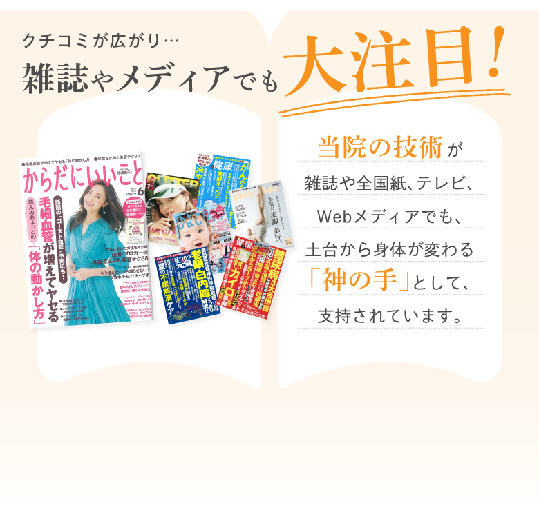 クチコミが広がり雑誌やメディアでも大注目！